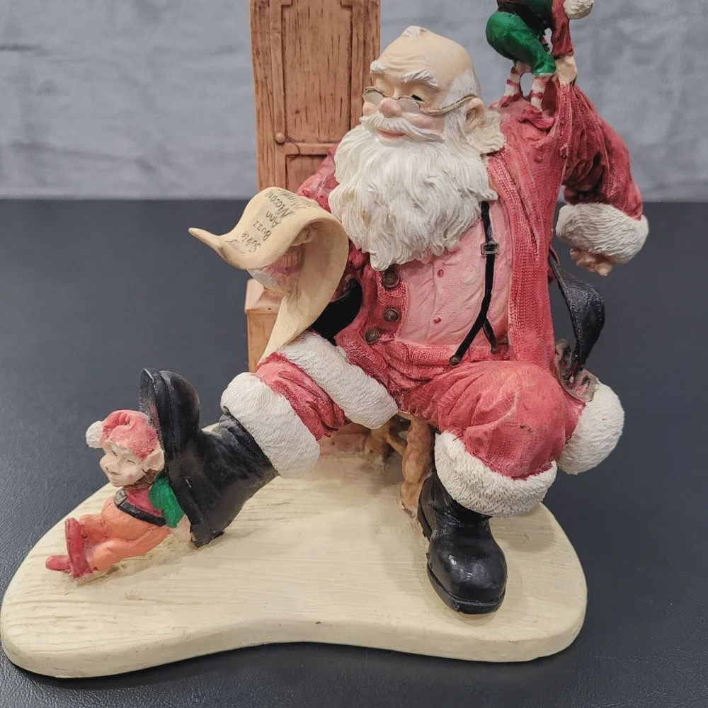 Howard Miller Christmas Clock Checkin It Twice 1995 Limited Edition Vtg Santa